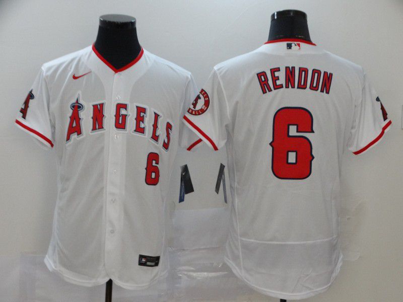 Men Los Angeles Angels #6 Rendon White Nike Elite MLB Jerseys->seattle mariners->MLB Jersey